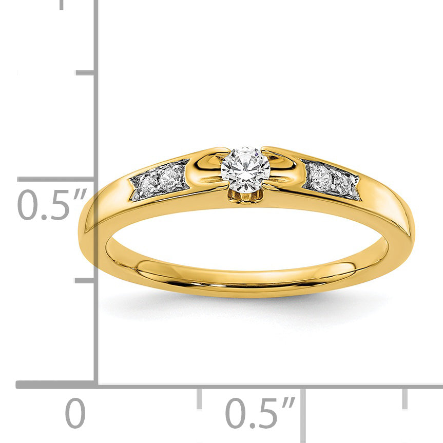 14K Lab Grown Diamond VS/SI+ G+ Petite Engagement Ring