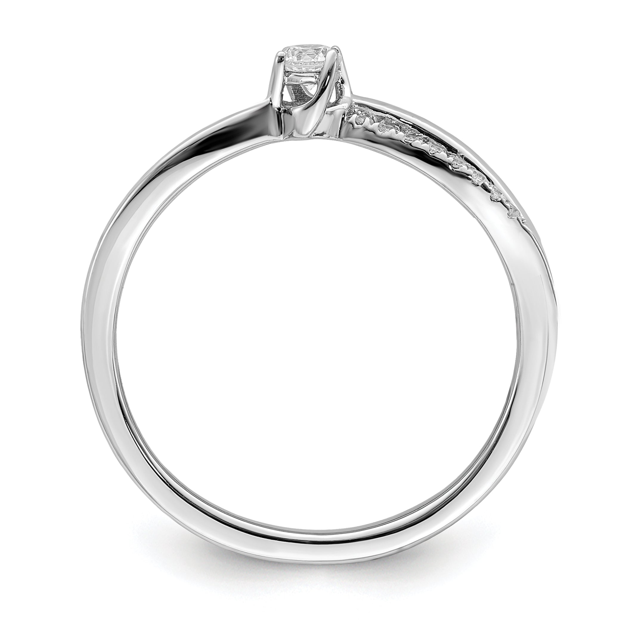 First Promise 14k White Gold 1/8 carat Lab Grown Diamond VS/SI+ G+ Complete Petite Engagement Ring