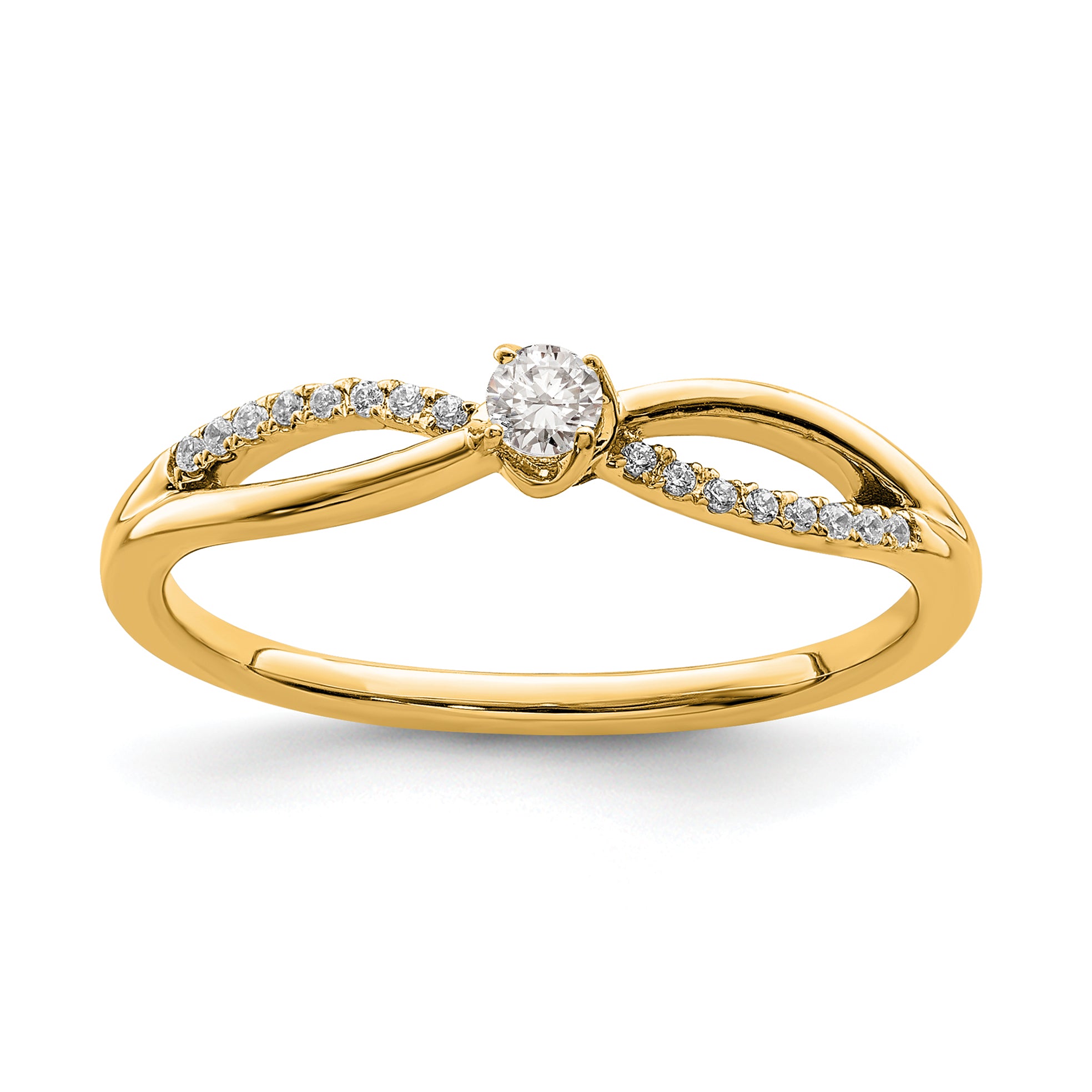 First Promise 14k 1/8 carat Lab Grown Diamond VS/SI+ G+ Complete Petite Engagement Ring