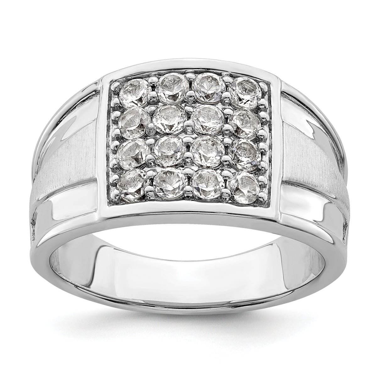 Men's Lab-Grown Diamond Cluster Ring in 14K White Gold (1 1/2 ct. tw.), Size 10 - Sophia Jewelers Main image