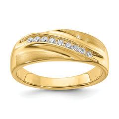 14K Lab Grown VS/SI+ G+ Dia Polished & Satin Men's Band