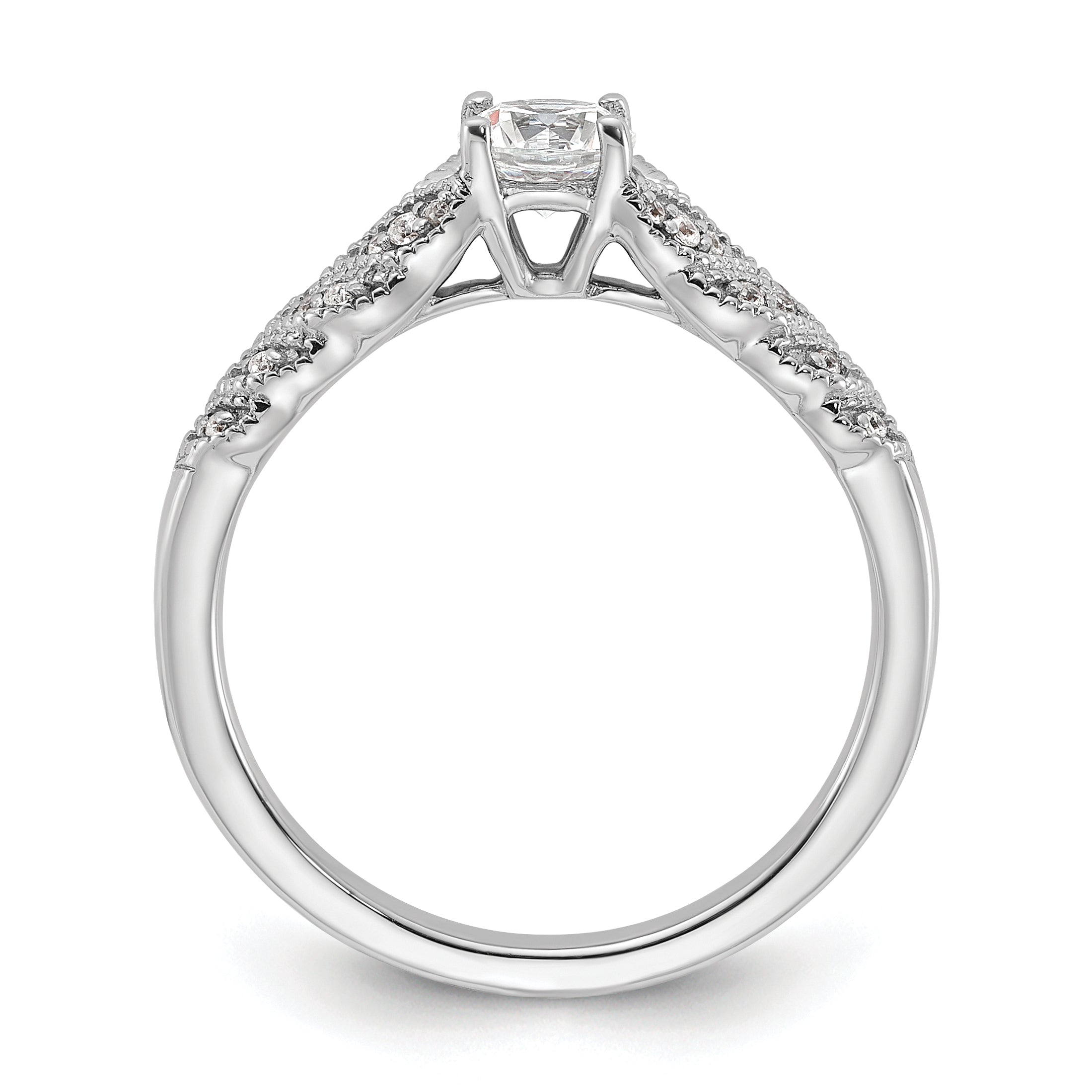 10K White Gold Lab Grown Diamond VS/SI+ G+ Complete Engagement Ring