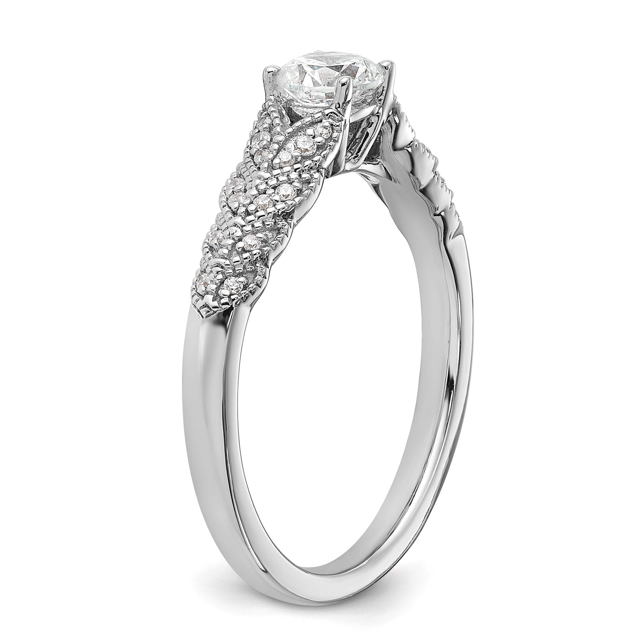 10K White Gold Lab Grown Diamond VS/SI+ G+ Complete Engagement Ring