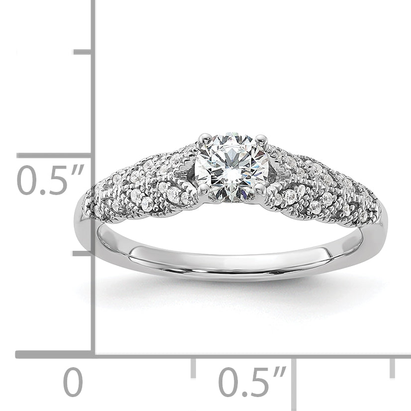 10K White Gold Lab Grown Diamond VS/SI+ G+ Complete Engagement Ring