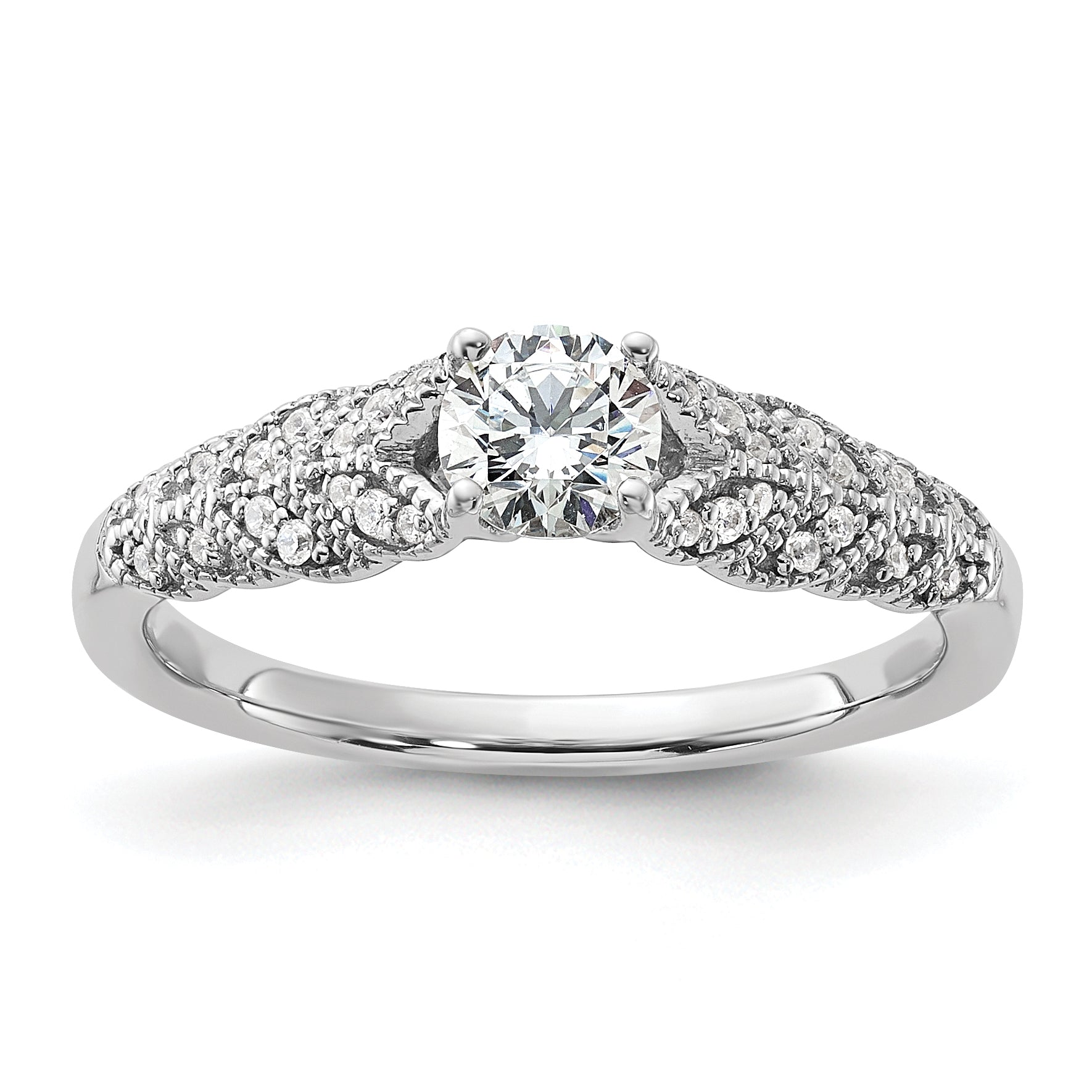 10K White Gold Lab Grown Diamond VS/SI+ G+ Complete Engagement Ring