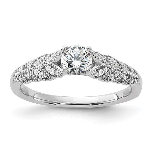 Round Lab-Grown Diamond Engagement Ring in 14K White Gold, 4.8mm (1/2 ct. tw.), Size 7 - Sophia Jewelers Main image