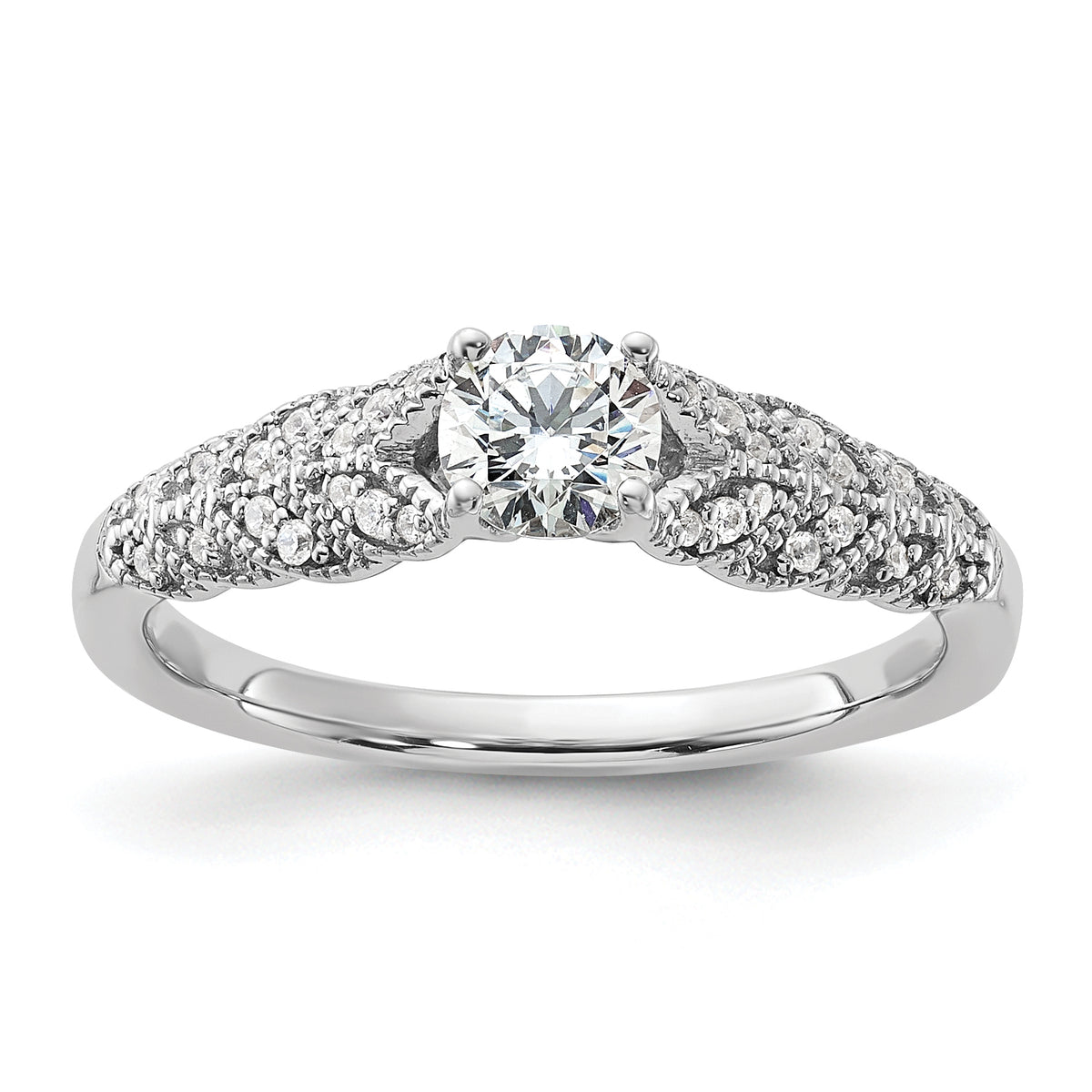 10K White Gold Lab Grown Diamond VS/SI+ G+ Complete Engagement Ring
