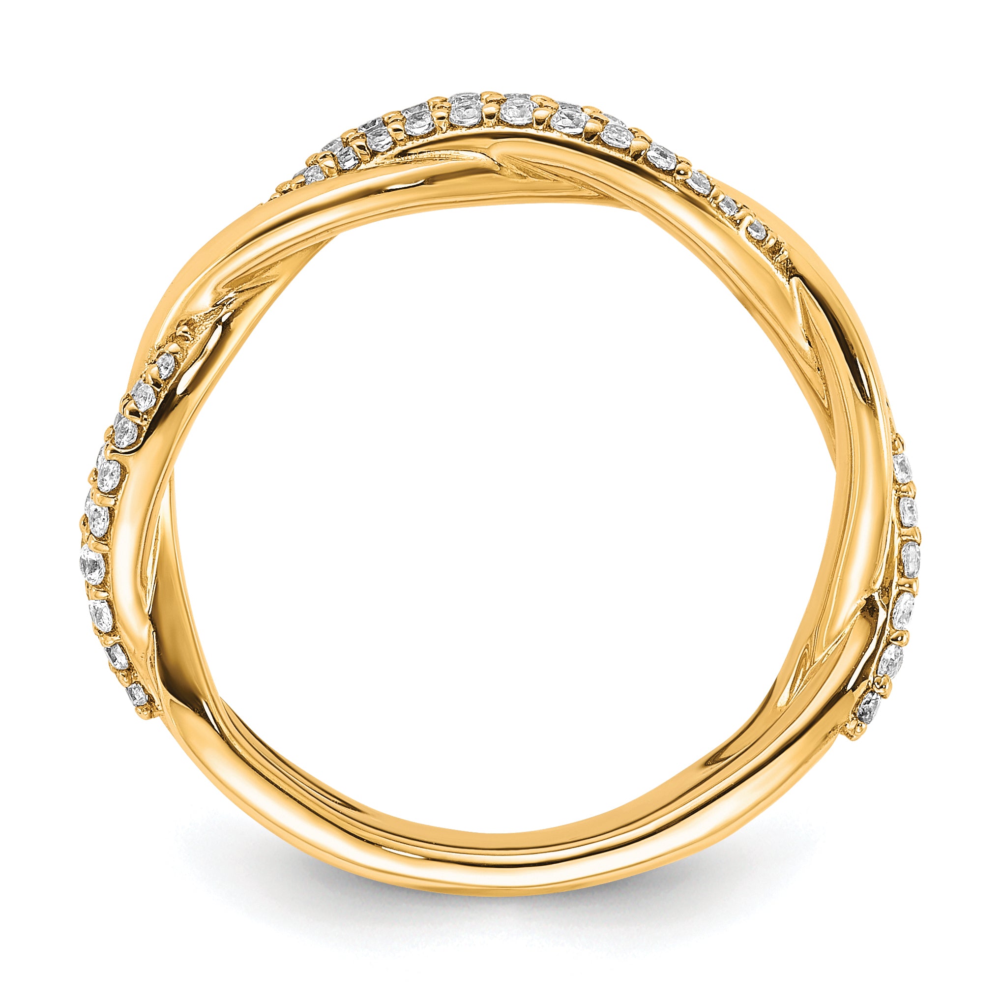 14K Polished Diamond Fashion Ring