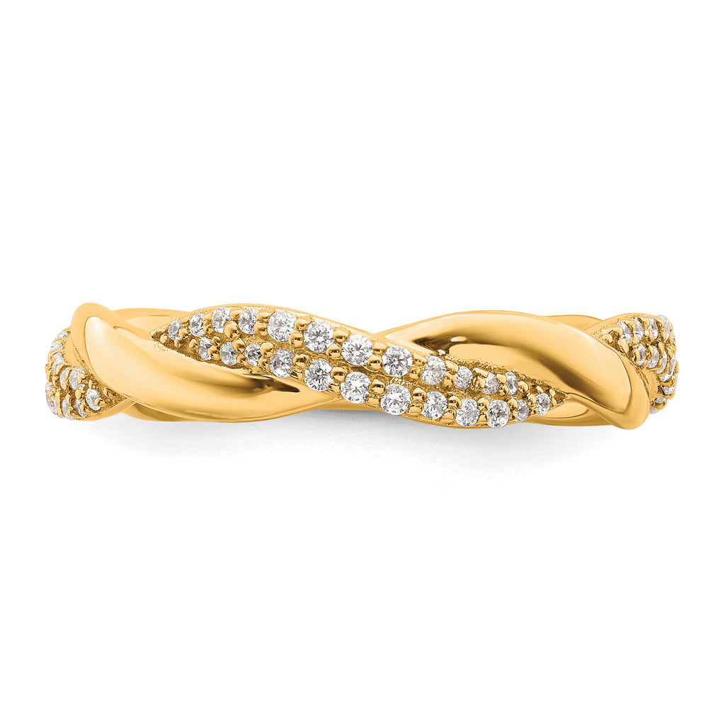 14K Polished Diamond Fashion Ring