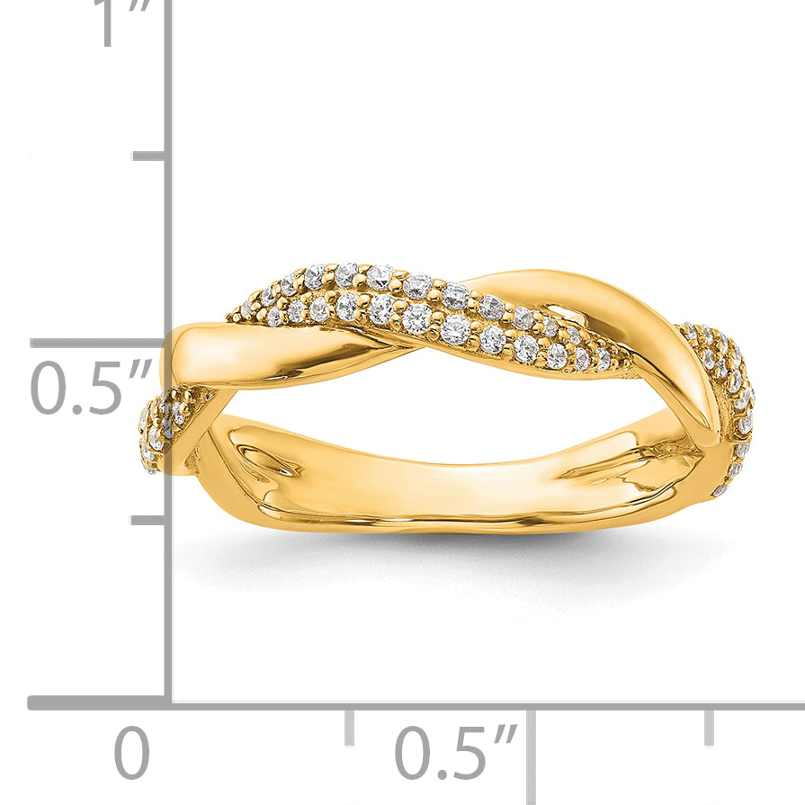 14K Polished Diamond Fashion Ring