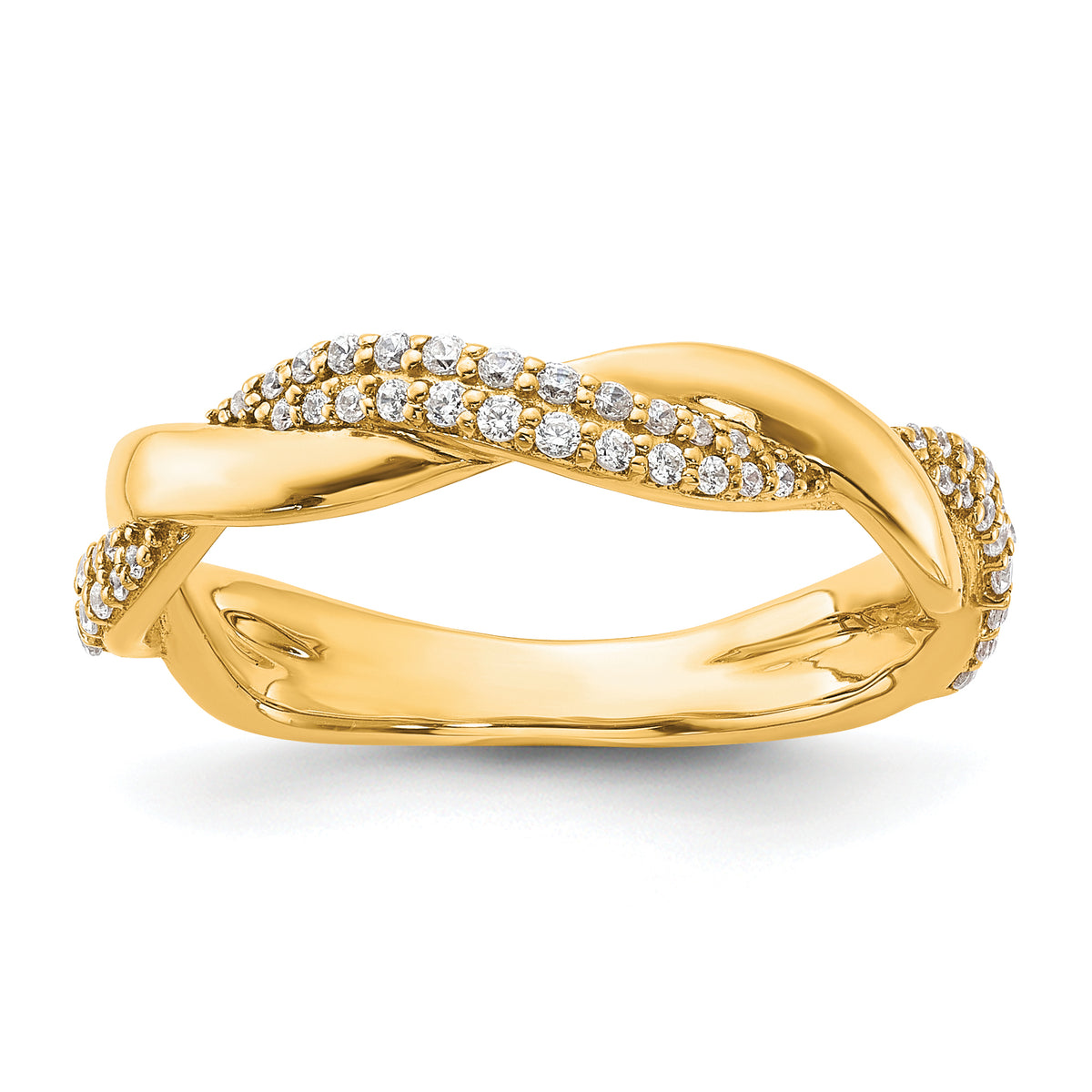 14K Polished Diamond Fashion Ring