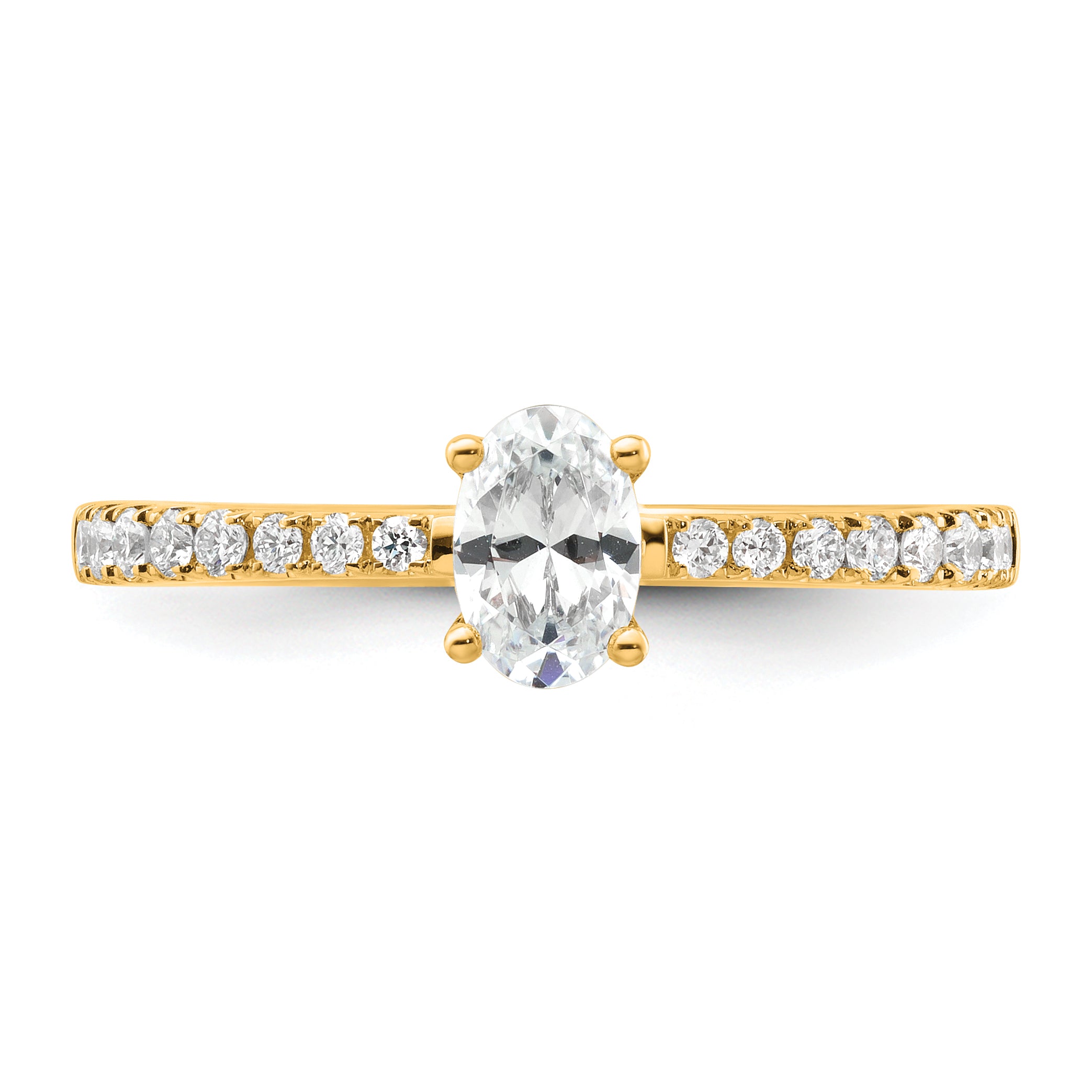 14k 1/4 carat Lab Grown Diamond VS/SI+ G+ 1/2 carat Oval Center Semi Mount Solitaire Engagement Ring
