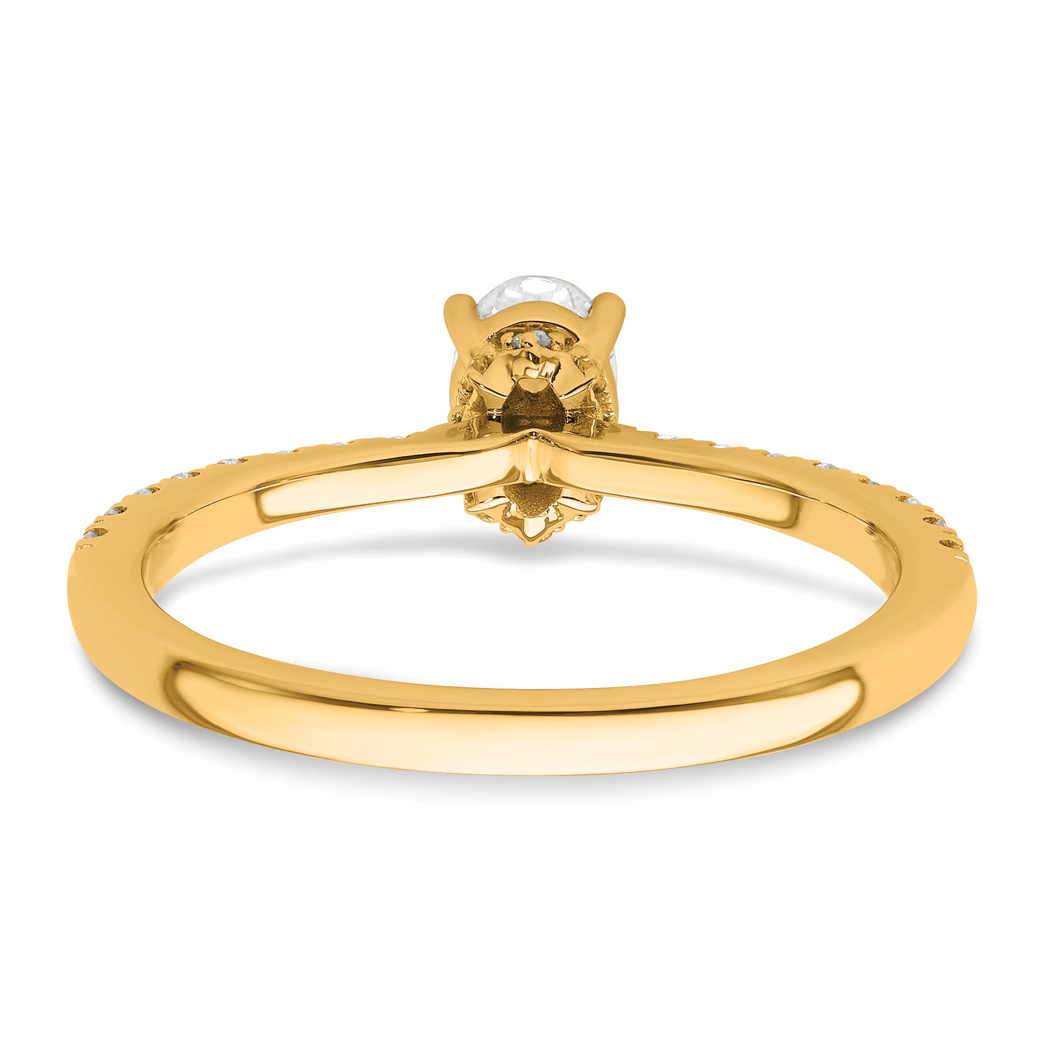 14k 1/4 carat Lab Grown Diamond VS/SI+ G+ 1/2 carat Oval Center Semi Mount Solitaire Engagement Ring