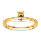 14k 1/4 carat Lab Grown Diamond VS/SI+ G+ 1/2 carat Oval Center Semi Mount Solitaire Engagement Ring