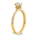 14k 1/4 carat Lab Grown Diamond VS/SI+ G+ 1/2 carat Oval Center Semi Mount Solitaire Engagement Ring