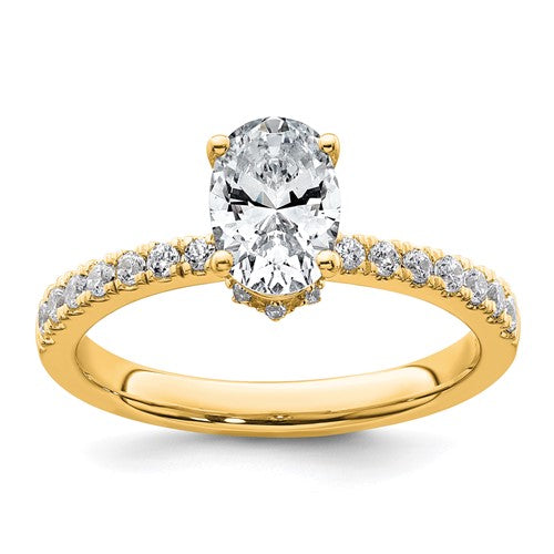 Oval Lab-Grown Diamond Solitaire Engagement Ring in 14K Yellow Gold (1 3/8 ct. tw.), Size 7 - Sophia Jewelers