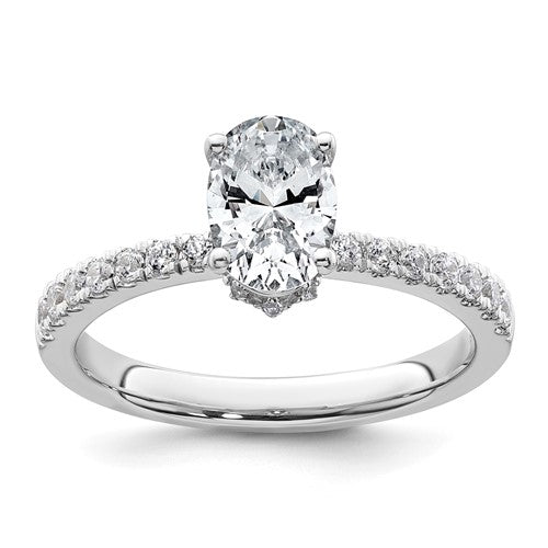 Oval Lab-Grown Diamond Solitaire Engagement Ring in 14K White Gold (1 3/8 ct. tw.), Size 7 - Sophia Jewelers