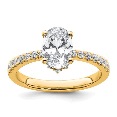 Oval Lab-Grown Diamond Solitaire Engagement Ring in 14K Yellow Gold (1 1/2 ct.), Size 7 - Sophia Jewelers