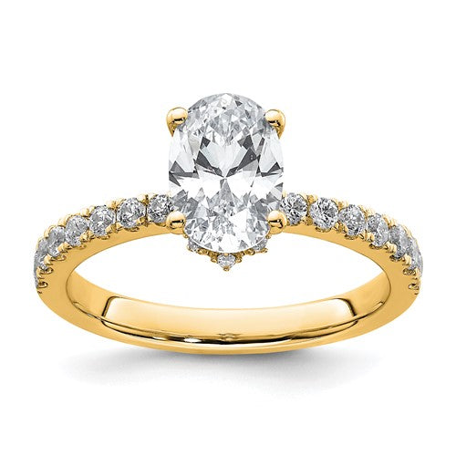 Oval Lab-Grown Diamond Solitaire Engagement Ring in 14K Yellow Gold (1 3/4 ct. tw.), Size 7 - Sophia Jewelers