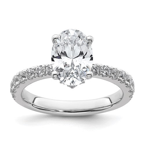 Oval Lab-Grown Diamond Solitaire Engagement Ring in 14K White Gold (2 1/2 ct. tw.), Size 7 - Sophia Jewelers