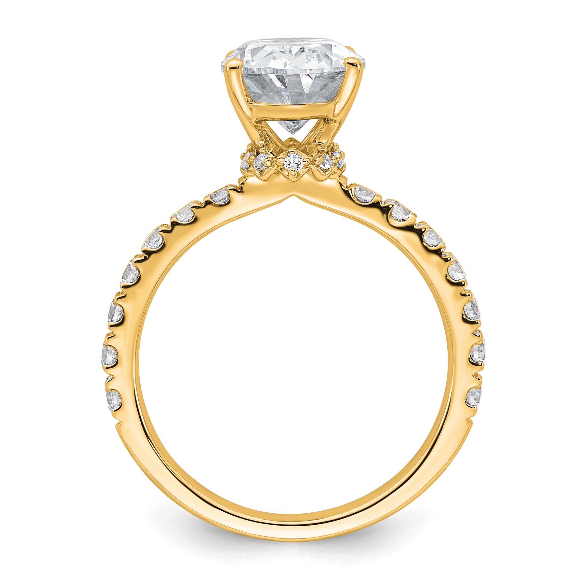 14k 3 1/5 carat Lab Grown Diamond VS/SI+ G+ Oval Complete Solitaire Engagement Ring