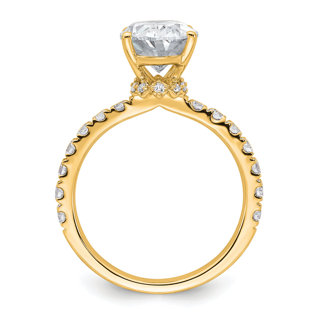 14k 3 1/5 carat Lab Grown Diamond VS/SI+ G+ Oval Complete Solitaire Engagement Ring