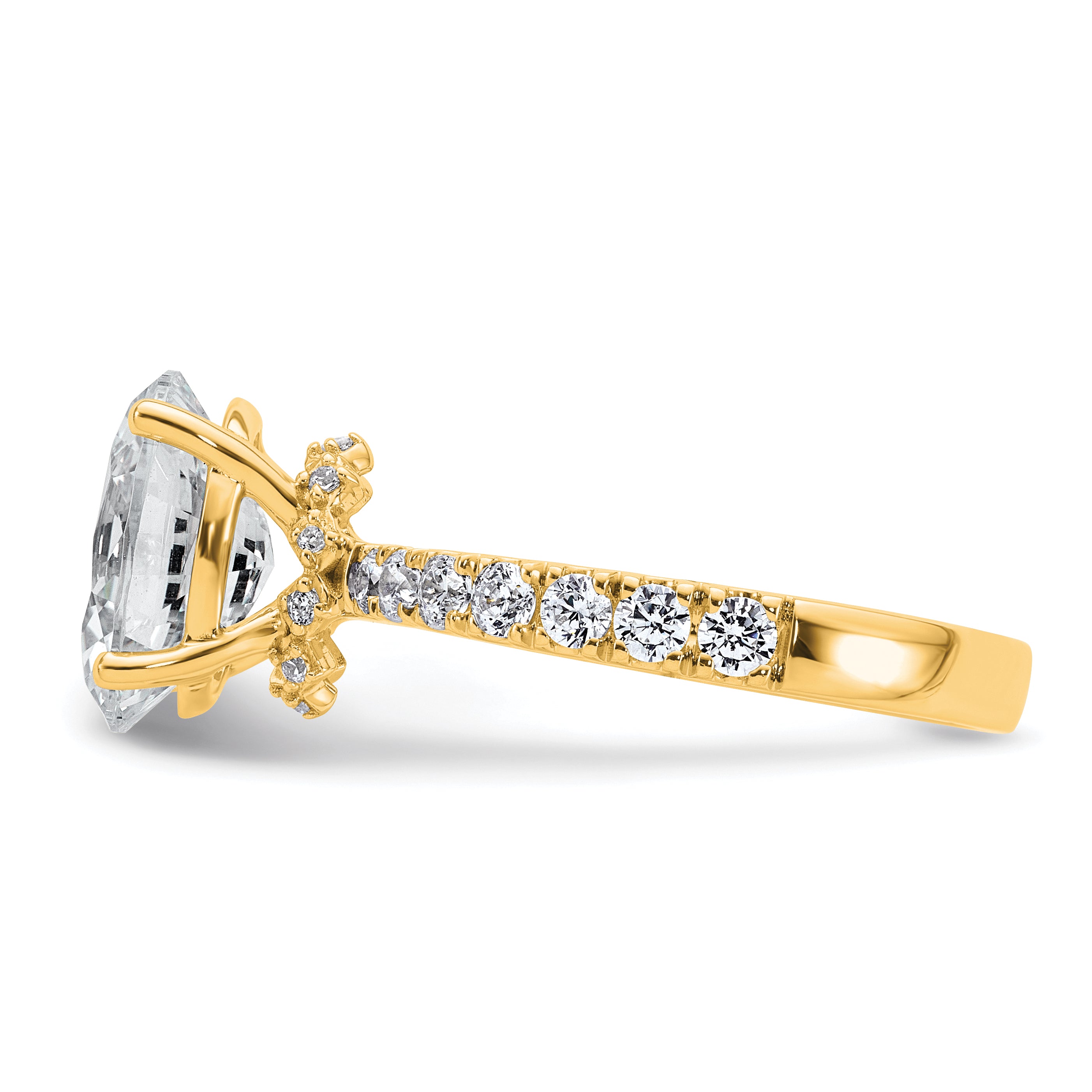 14k 3 1/5 carat Lab Grown Diamond VS/SI+ G+ Oval Complete Solitaire Engagement Ring