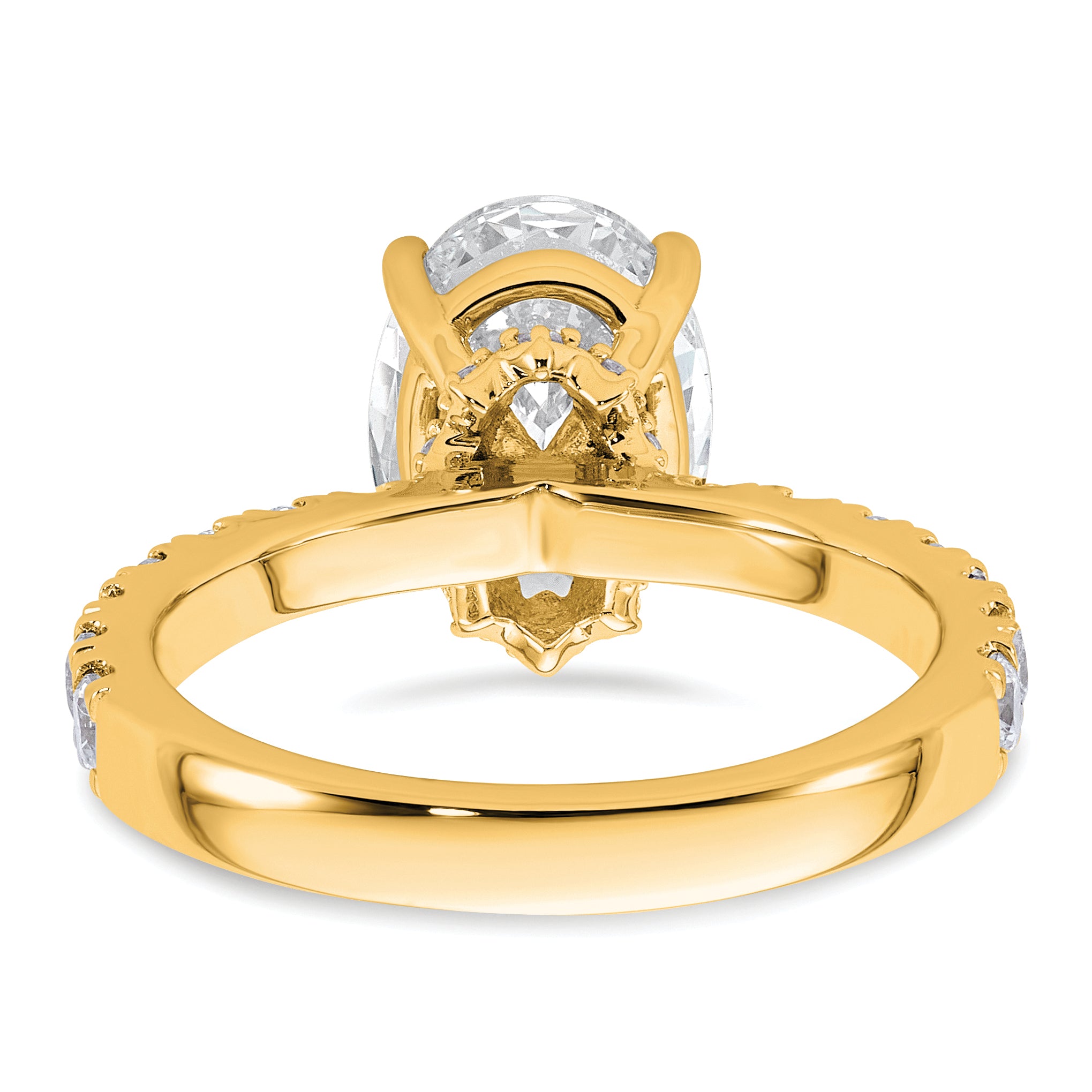 14k 3 1/5 carat Lab Grown Diamond VS/SI+ G+ Oval Complete Solitaire Engagement Ring