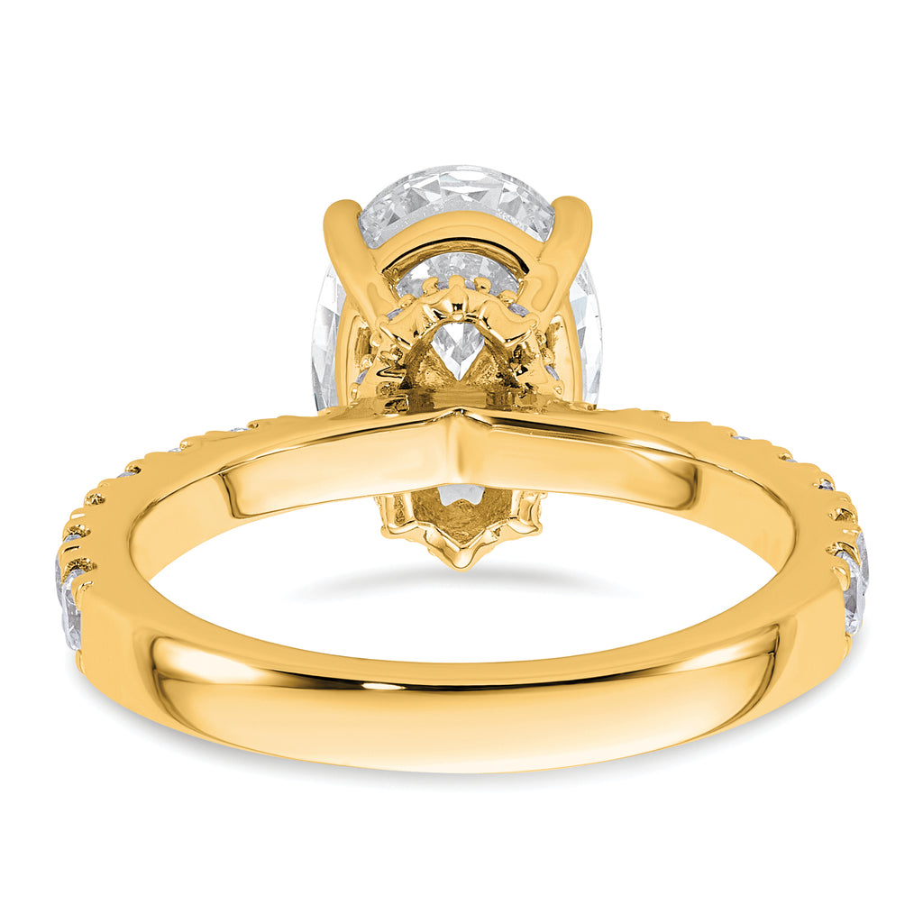 14k 3 1/5 carat Lab Grown Diamond VS/SI+ G+ Oval Complete Solitaire Engagement Ring