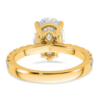 14k 3 1/5 carat Lab Grown Diamond VS/SI+ G+ Oval Complete Solitaire Engagement Ring