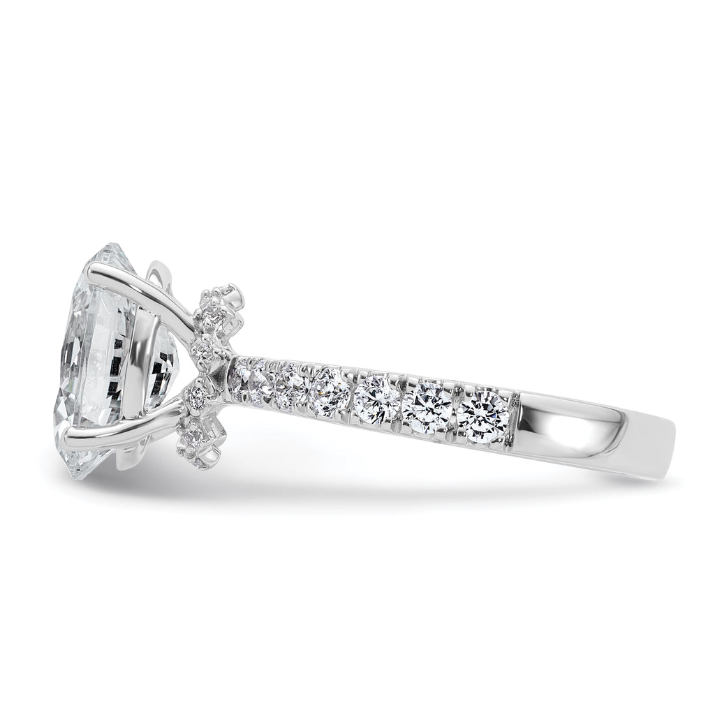 14k White Gold 3 1/5 carat Certified Lab Grown Diamond VS+ F+ Oval Complete Solitaire Engagement Ring