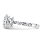 14k White Gold 3 1/5 carat Certified Lab Grown Diamond VS+ F+ Oval Complete Solitaire Engagement Ring