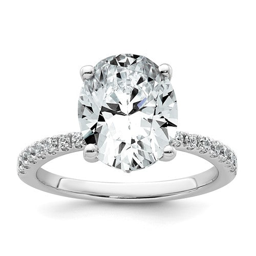 Oval Lab-Grown Diamond Solitaire Engagement Ring in 14K White Gold (3 1/4 ct.), Size 7 - Sophia Jewelers