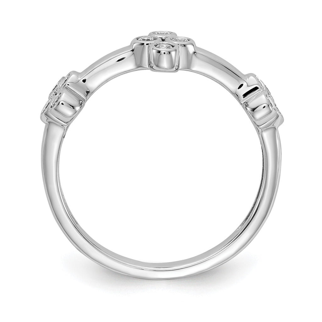 Lab-Grown Diamond Bloom Ring in 14K White Gold (1/5 ct. tw.), Size 7 - Sophia Jewelers