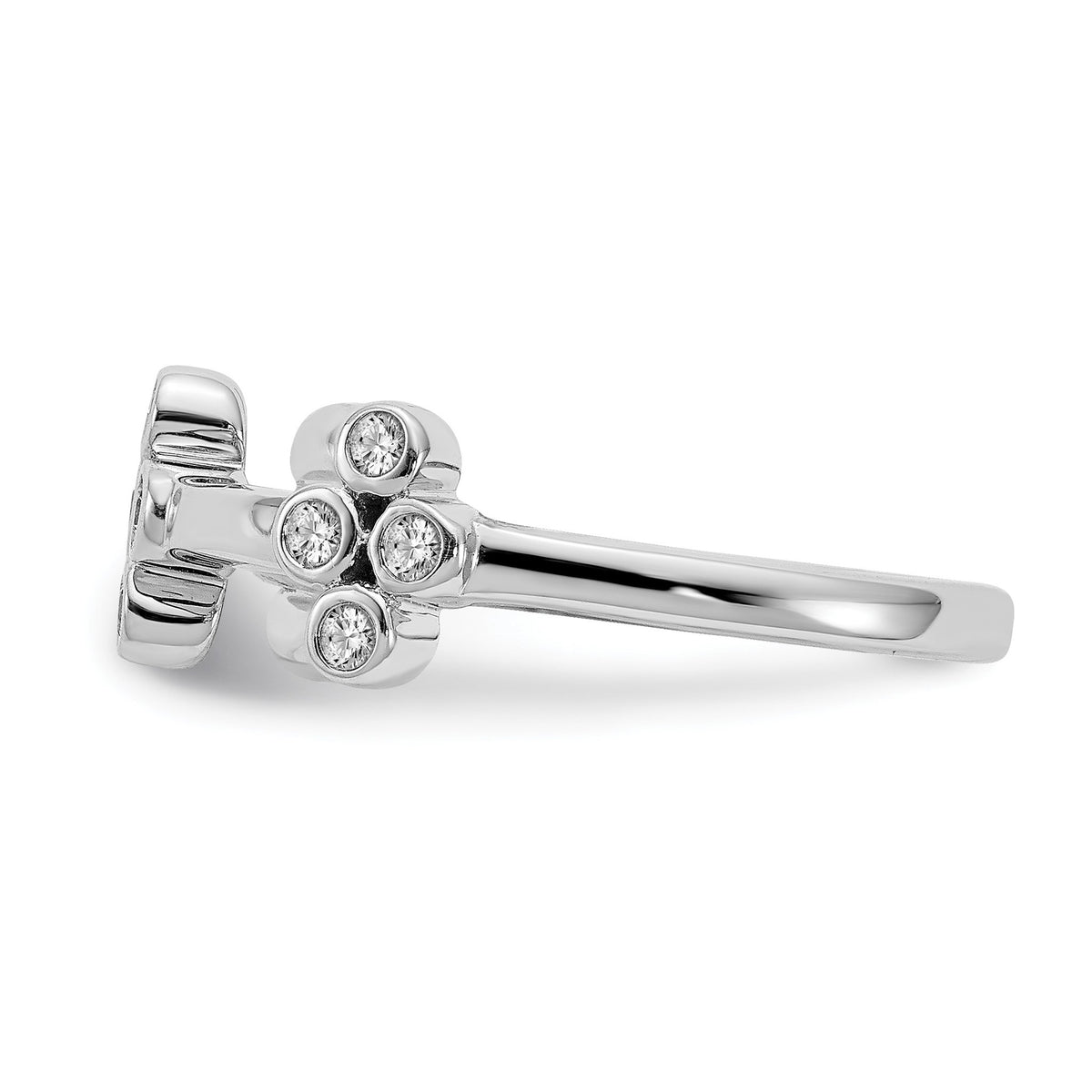 Lab-Grown Diamond Bloom Ring in 14K White Gold (1/5 ct. tw.), Size 7 - Sophia Jewelers