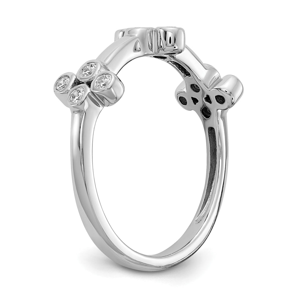 Lab-Grown Diamond Bloom Ring in 14K White Gold (1/5 ct. tw.), Size 7 - Sophia Jewelers