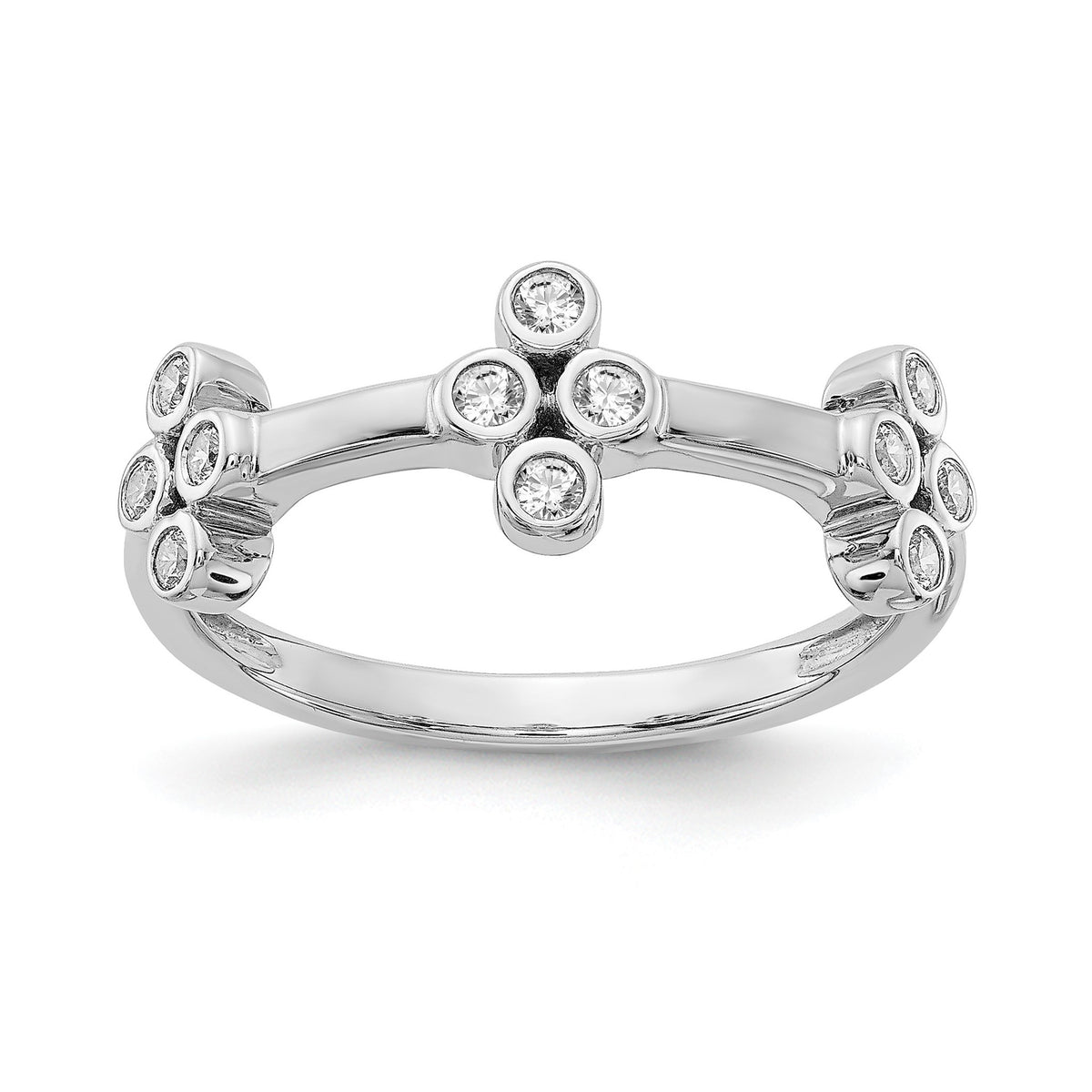 Lab-Grown Diamond Bloom Ring in 14K White Gold (1/5 ct. tw.), Size 7 - Sophia Jewelers Main image