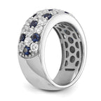 Lab-Grown Diamond & Blue Sapphire Ring in 14K White Gold (1 1/2 ct. tw.), Size 7 - Sophia Jewelers