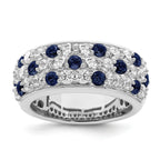 Lab-Grown Diamond & Blue Sapphire Ring in 14K White Gold (1 1/2 ct. tw.), Size 7 - Sophia Jewelers