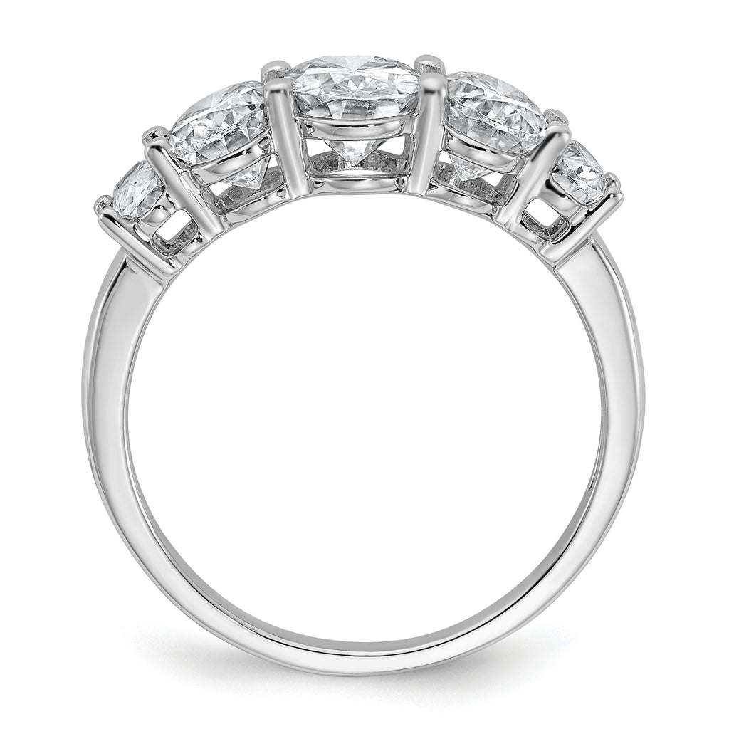 14k White Gold 3 1/2 carat Lab Grown Diamond VS+ F+ Complete Five Stone Band