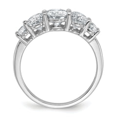 14k White Gold 3 1/2 carat Lab Grown Diamond VS+ F+ Complete Five Stone Band