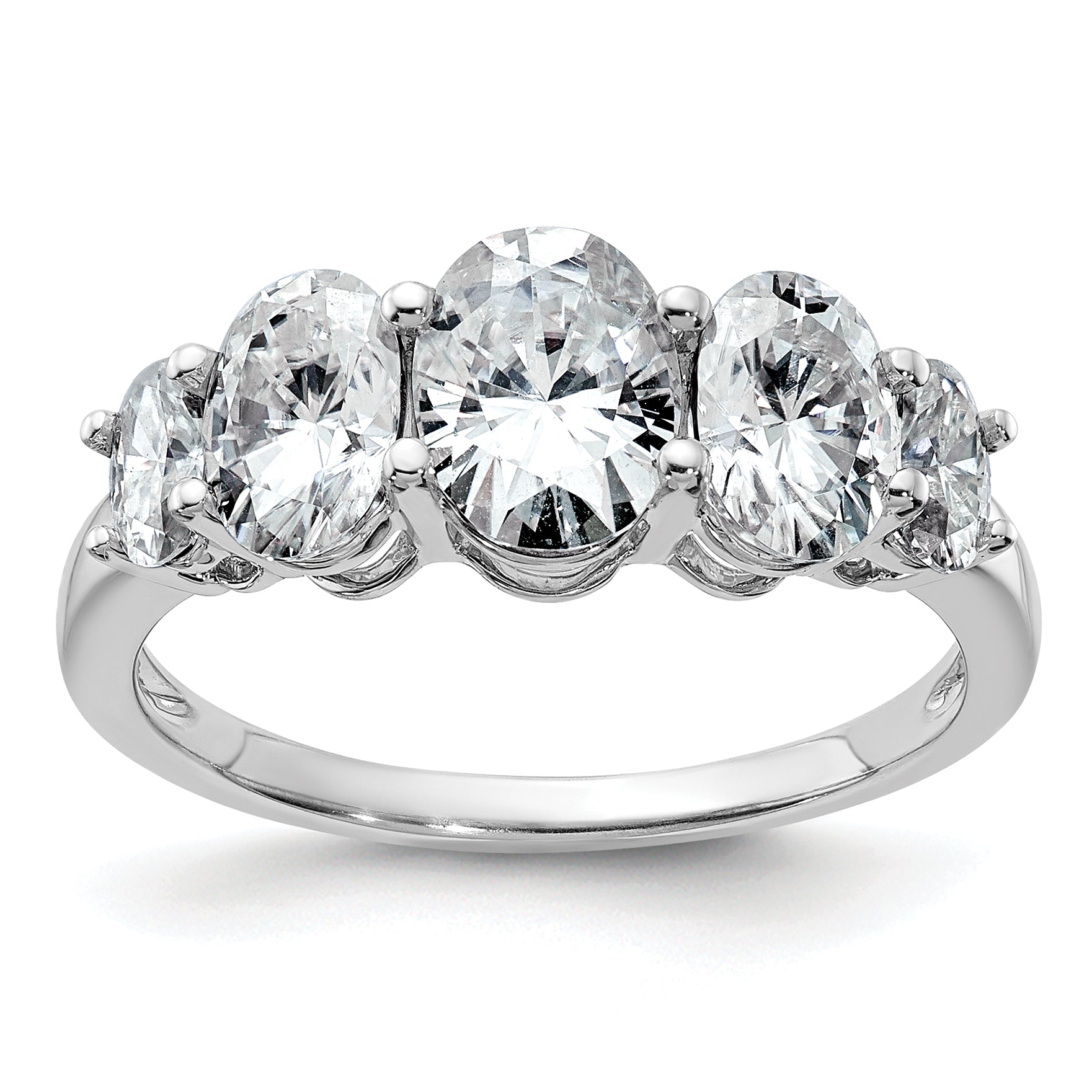 14k White Gold 3 1/2 carat Lab Grown Diamond VS+ F+ Complete Five Stone Band Main image