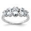 14k White Gold 3 1/2 carat Lab Grown Diamond VS+ F+ Complete Five Stone Band