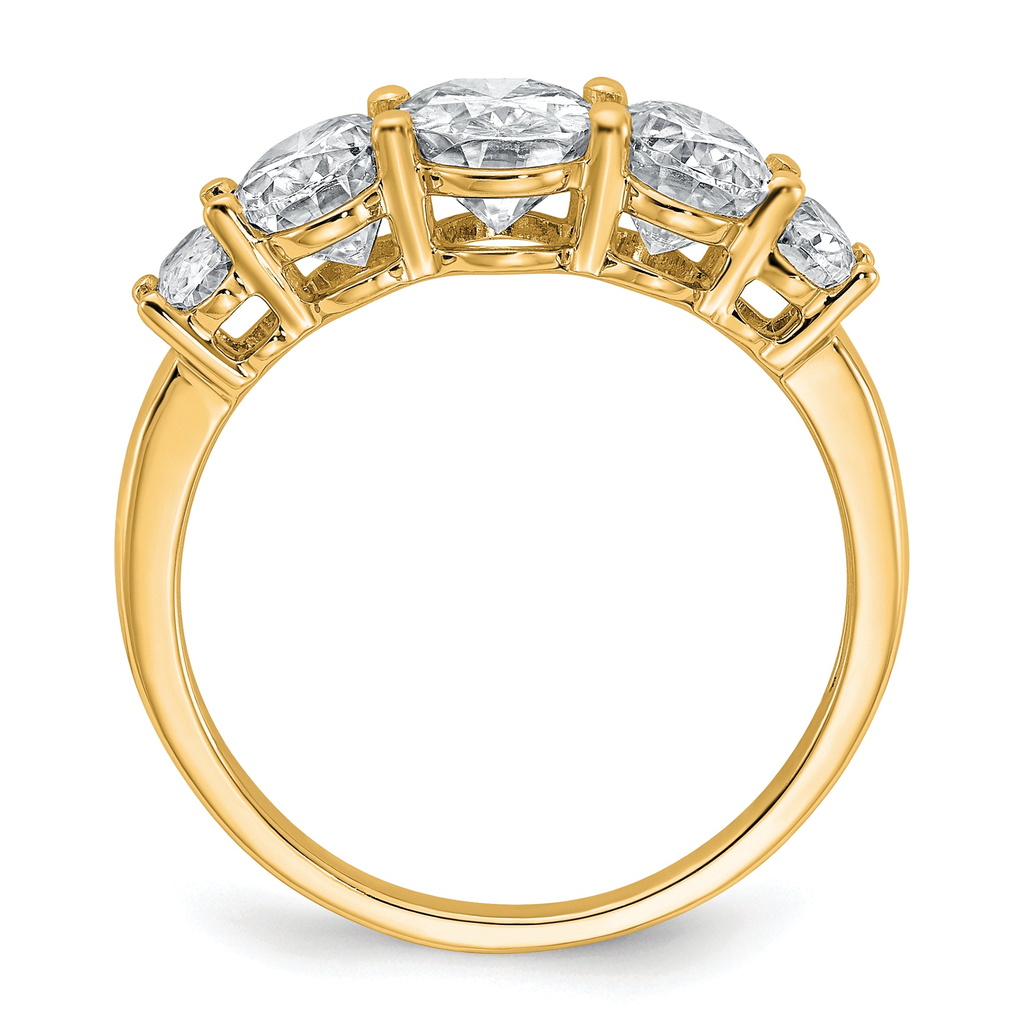 14k 3 1/2 carat Lab Grown Diamond VS+ F+ Complete Five Stone Band Secondary image