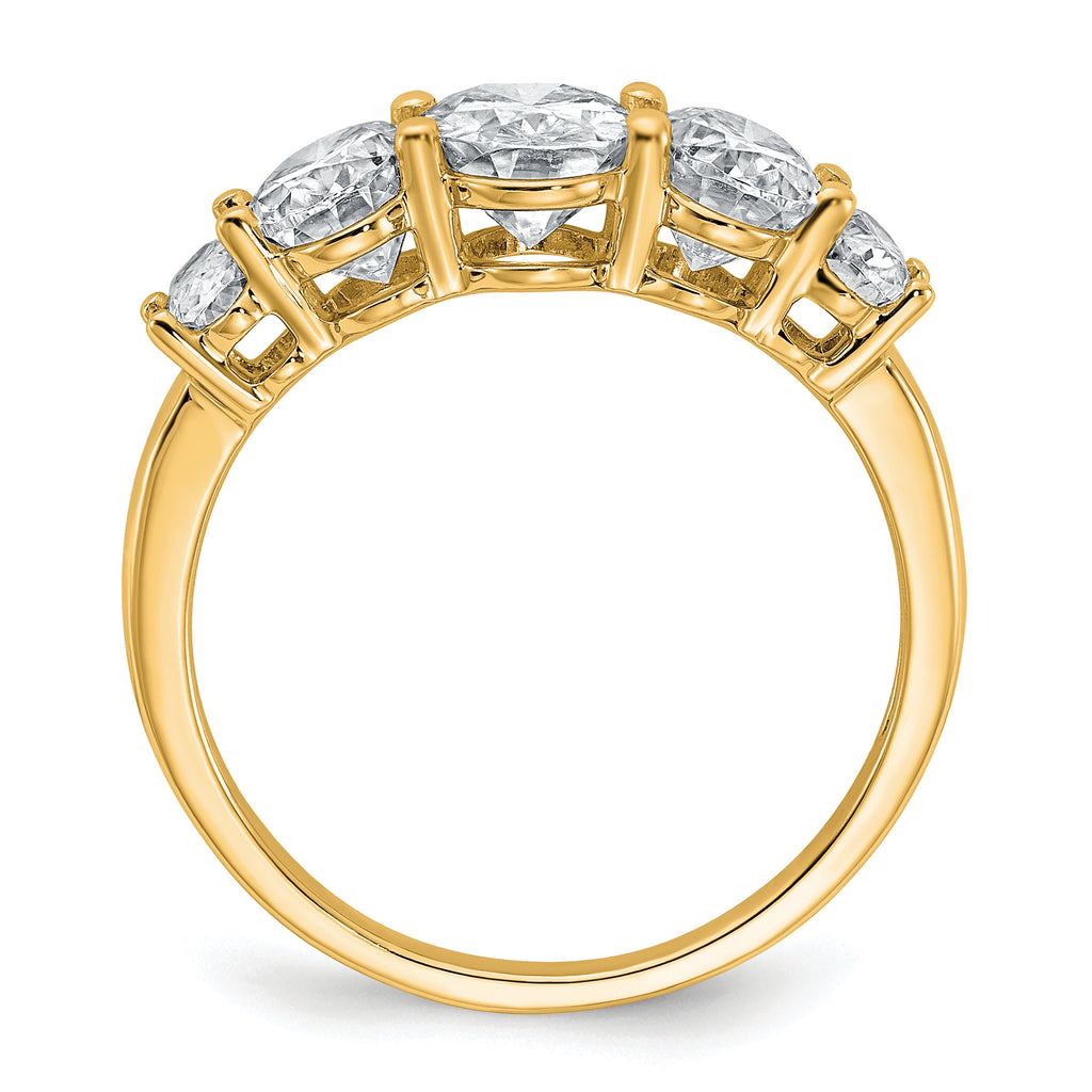 14k 3 1/2 carat Lab Grown Diamond VS+ F+ Complete Five Stone Band