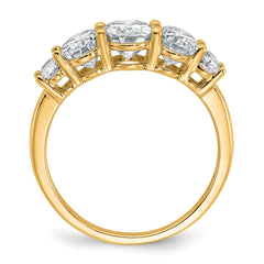 14k 3 1/2 carat Lab Grown Diamond VS+ F+ Complete Five Stone Band