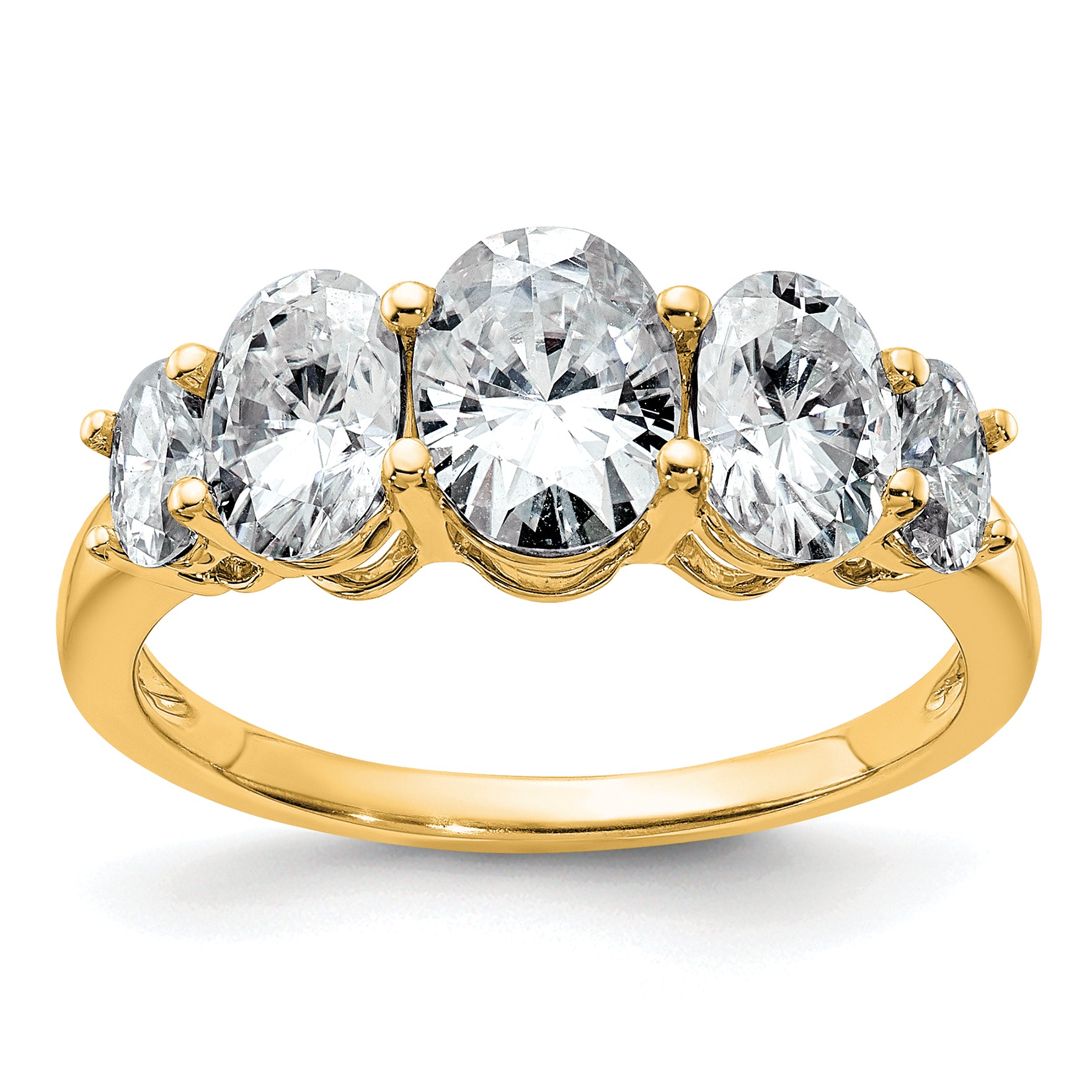 14k 3 1/2 carat Lab Grown Diamond VS+ F+ Complete Five Stone Band Main image