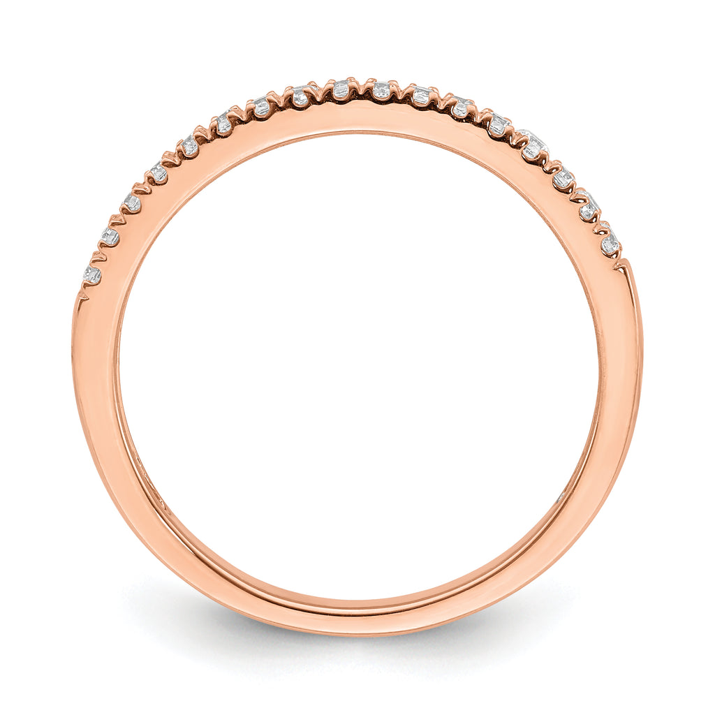 Pure Serenity 14k Rose Gold 1/6 carat Lab Grown Diamond VS/SI+ G+ Wedding Band