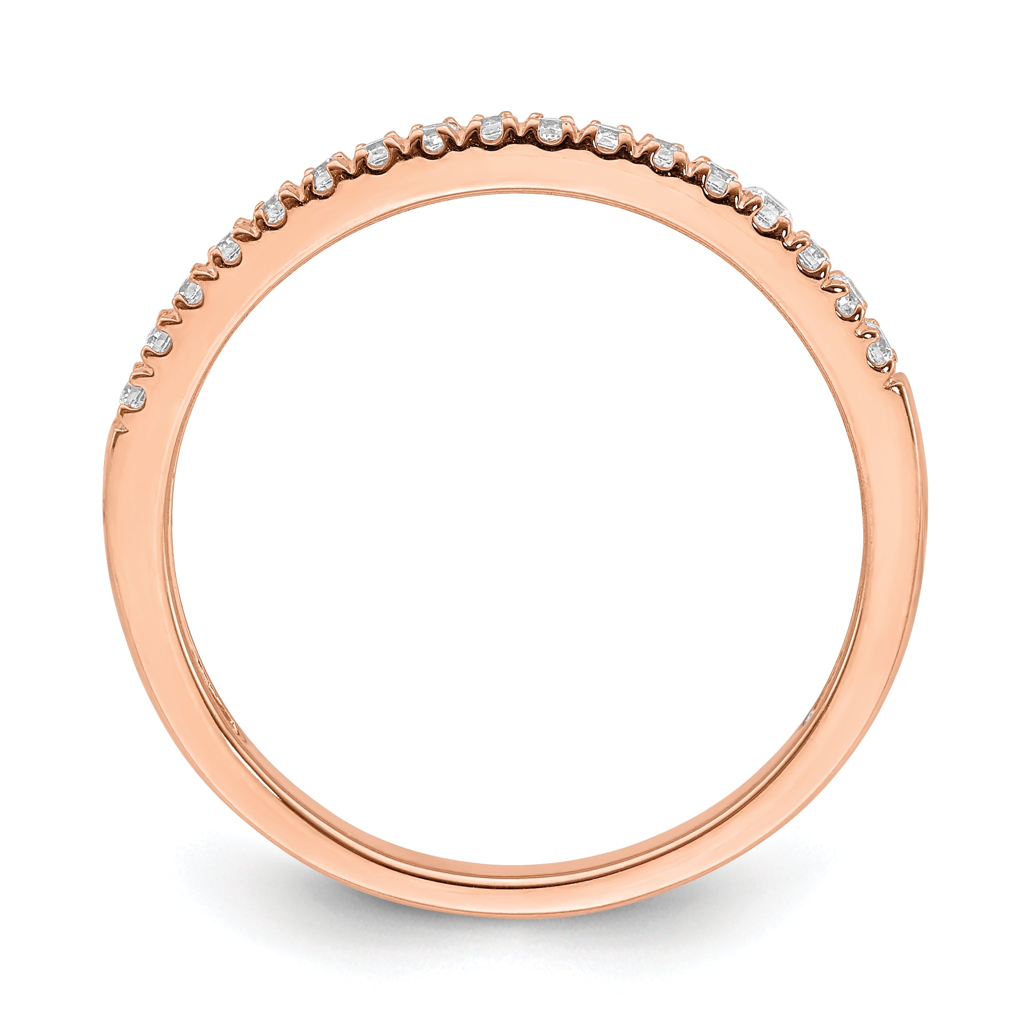 Pure Serenity 14k Rose Gold 1/6 carat Lab Grown Diamond VS/SI+ G+ Wedding Band
