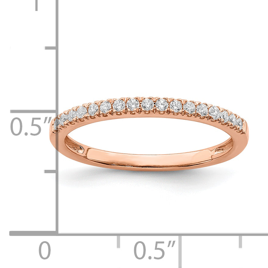 Pure Serenity 14k Rose Gold 1/6 carat Lab Grown Diamond VS/SI+ G+ Wedding Band
